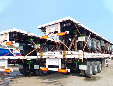 The flatbed semi trailers are ready for shipment to Tanzania market.