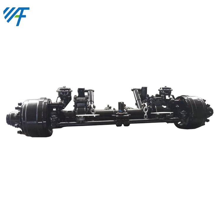 Trailer steering axle with lift